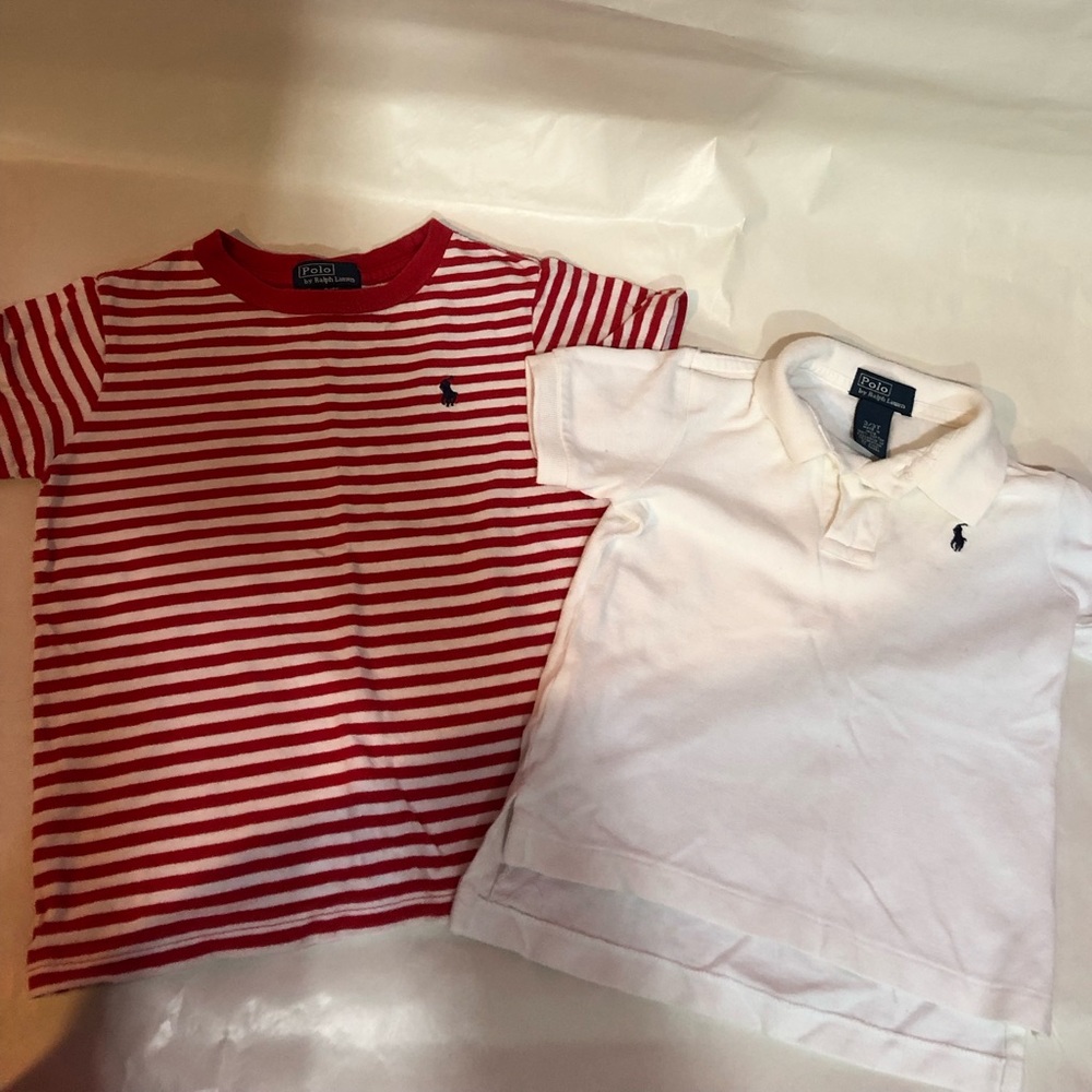 Two boys Ralph Lauren polo shirts size 3